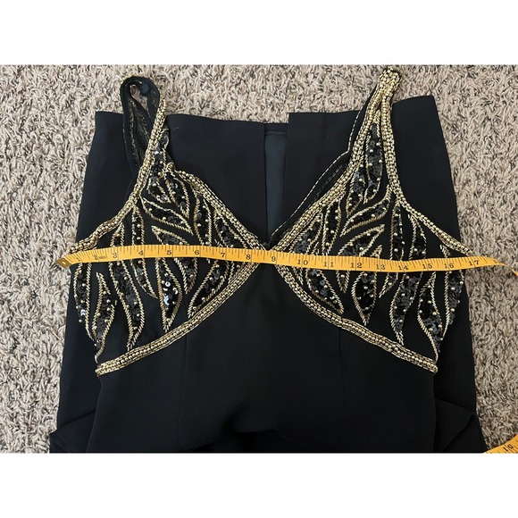 Vintage Rickie Freeman Black and Gold Gown - Size 6 - Picture 7 of 14